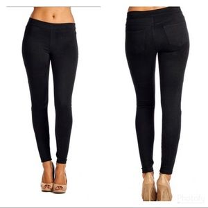 NWT Sneak Peek black faux suede leggings